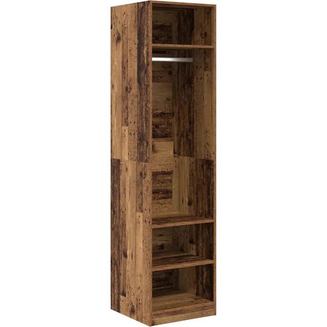Armadio moderno minimalista con vani contenitori interni 50 x 50 x 200 cm legno composito finitura legno anticato 020052444