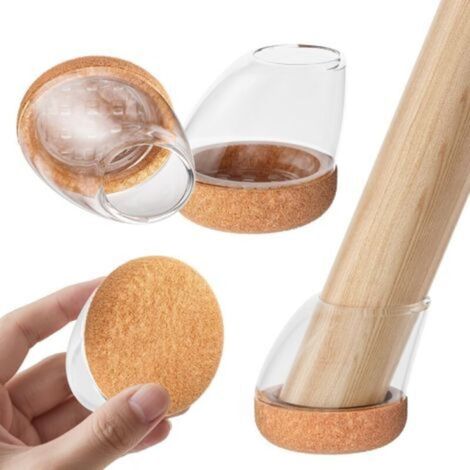 Protectores para patas de sillas, 24 protectores de suelo de silicona con revestimiento de fieltro, reducen el ruido, previenen arañazos, redondos de 14-20 mm -Crezuo