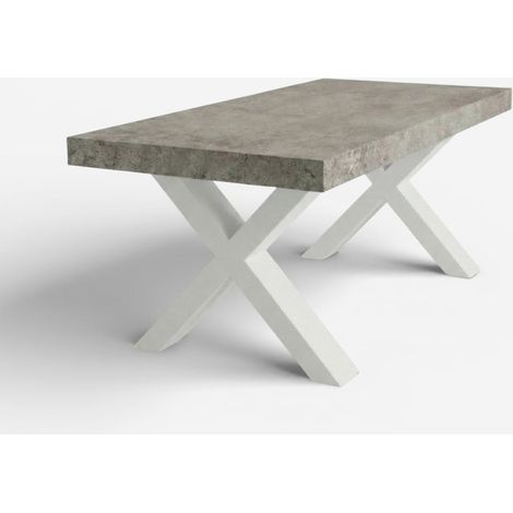 Table à manger extensible en bois 12 personnes 180/280x90 Arezzo - Gris clair (1/5)