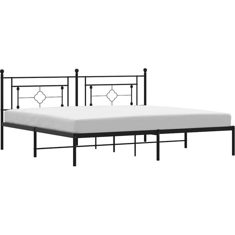 Maison Exclusive - Bettgestell mit Kopfteil Metall Schwarz 193x20 (1/5)
