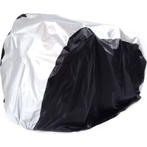 Bâche pour voiture,Housse de protection pour vélo étanche en polyester Argenté/noir (90×72×110CM) (1/4)
