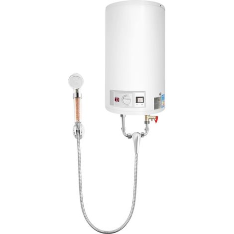 Chauffe-eau électrique 35L, Chauffe-eau électrique vertical mural, Inox émaillé Eau chaude constante 25-75°C Grande capacité, Température réglable, Douche incluse, pour Salle de Bain Maison Famille (1/5)