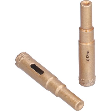 Lot de 2 forets à braser de 12 mm pour percer le verre, la céramique, le marbre et la pierre. (1/5)