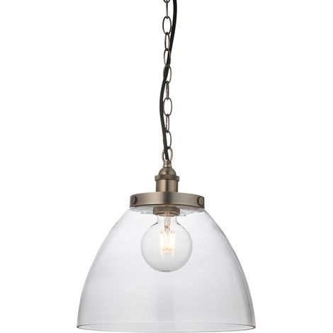 Endon Hansen Grand Lampadario a soffitto a cupola in vernice argento spazzolato (1/5)