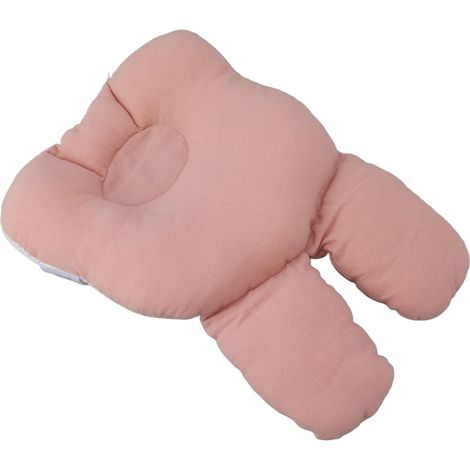 Babykissen in Hasenohrform, 21,5 cm breit, weich, atmungsaktiv, rosa, für Babys und Kleinkinder. (1/5)