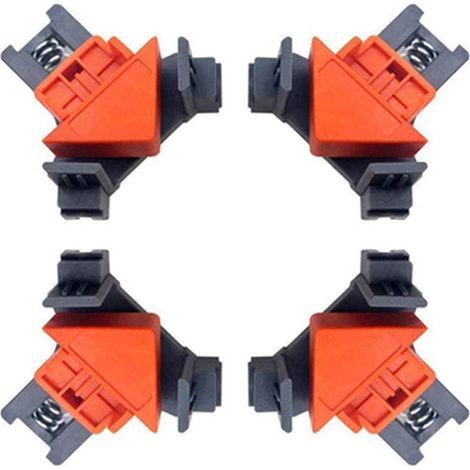 Lot De 4 Pinces À Angle Droit Pour Travail Du Bois, Menuiserie 90 Degrés Clip De Serrage À Angle Droit Fixation Rapide Du Cadre De Photo Colliers De Coin (1/5)
