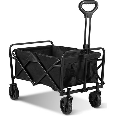 Randaco Carro de transporte plegable Carro de jardín plegable – carga 80 kg – para transporte de mercancías, herramientas, todoterreno, playa, naturaleza