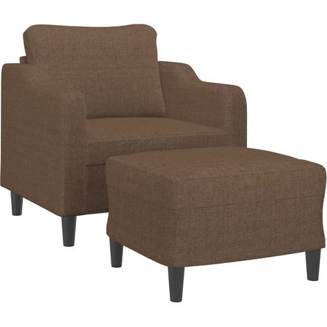 vidaXL Poltrona con Poggiapiedi Marrone 60 cm in Tessuto (1/4)
