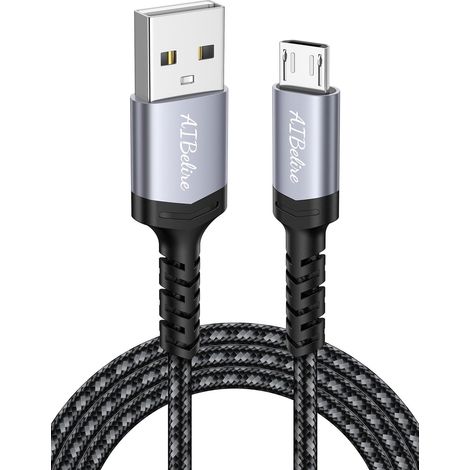 Câble Micro USB 1M Nylon Tressé Chargeur Micro USB Charge Rapide et Synchro (1/5)