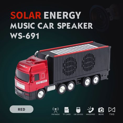 Enceinte Bluetooth sans fil pour camion avec emplacement pour carte TF, port USB, radio FM et fonction de chargement solaire.