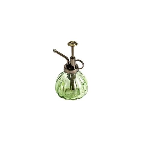 Pflanzsprühflasche aus Glas im Vintage-Stil, 16 cm hoch, mit bronzefarbenem Kunststoff-Pumpverschluss, Einhand-Sprühflasche zur Reinigung von Zimmerpflanzen - Crezuo