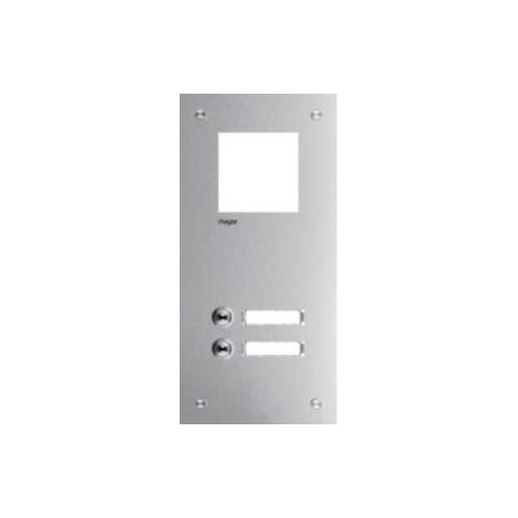 HAGER RTQ102X FRONTPLATTE INTERCOM MONO, 2 TASTEN + NAMENSSCHILD, 315X150X32MM, EDELSTAHL