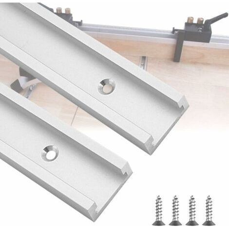 300 mm T-Track T-Slot en Aluminium, Rail à Onglet en T pour Scie à Table, Défonceuse et Outils de Travail du Bois, 2 Pièces (1/5)