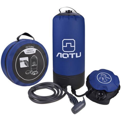 Nazalus-Vente Douche de Camping11L avec Pompe à Pied. Sac de Douche Pliant Portatif Extérieur pour Douche. Douche Solaire Pression avec Embout et Tuyau pour Camping Randonnée et Voyage (1/5)