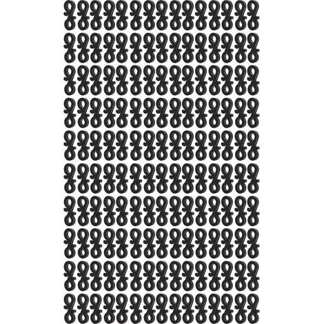 Packung mit 150 doppelseitigen, massiven S-Haken aus Kunststoff für Lichterketten, Mehrzweckbefestigungen für Partydekorationen, Schwarz (1/5)