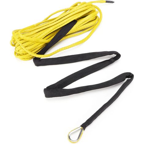 Câble de treuil en nylon synthétique de 15 m (7 700 lb) de remplacement pour SUV, camion, VTT, UTV Smittybilt (B (jaune)) (1/5)