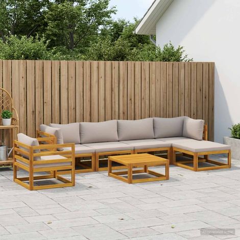 vidaXL Sofa Set 7 pcs Natural Solid Acacia Wood (1/5)