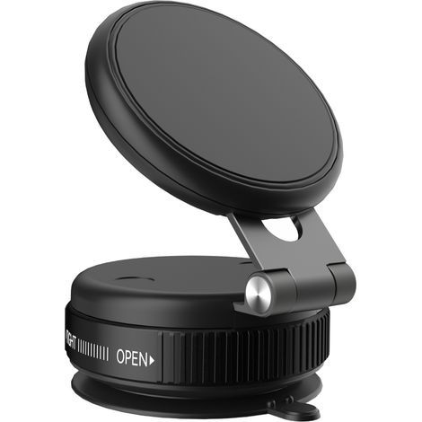 Strong vacuum suction cup phone holder, car phone holder, telescopic folding magnetic phone holder, magnetic car phone holder, phone holder compatible with MagSafe, phone holder for iPhone/Android. (1/5)