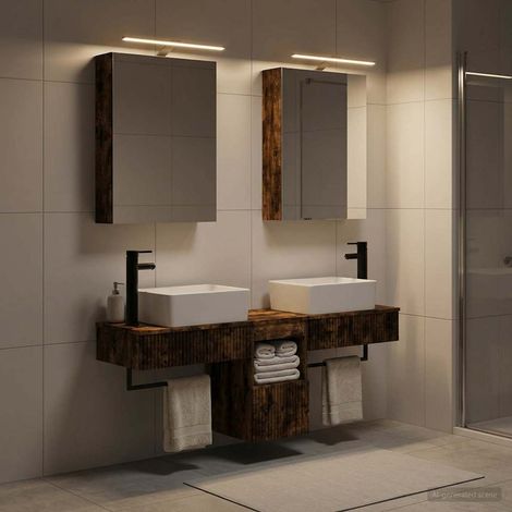 vidaXL Juego de Muebles de Baño 5 uds. Roble Ahumado (1/5)