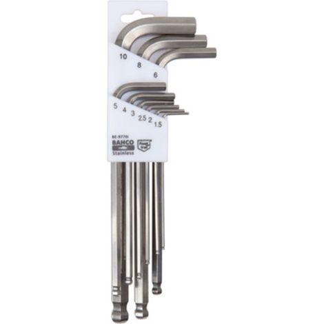 Bahco BE-9770I Juego de 9 llaves Allen con bola