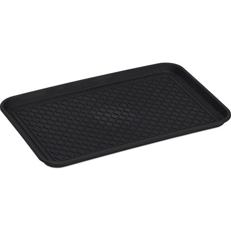 Vaschetta portascarpe rettangolare per l'ingresso 3 x 60 x 40 cm in polipropilene nero 130007635