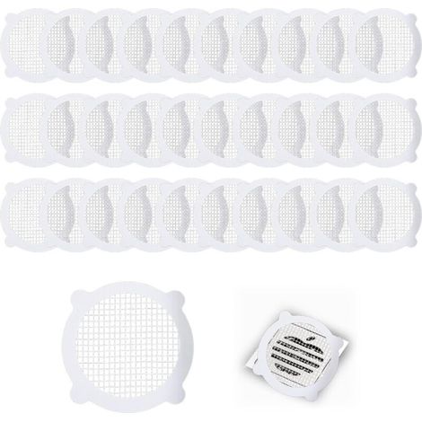 Pack of 30 disposable hair catcher bags for shower, drain, kitchen, sink, bathtub (10 x 8.7 cm) (1/5)