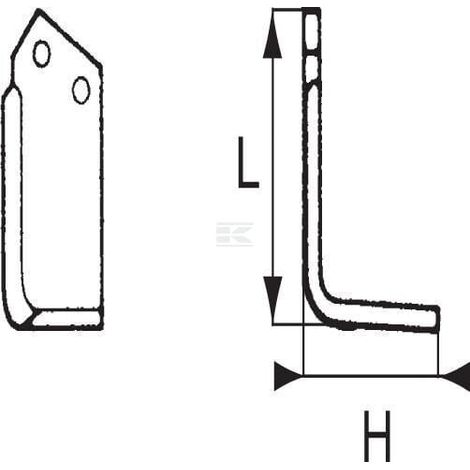Cuchilla rotavator 203x135x110 mm 7 mm de grosor v谩lida para Kuhn KUHN RB52255400 (1/2)