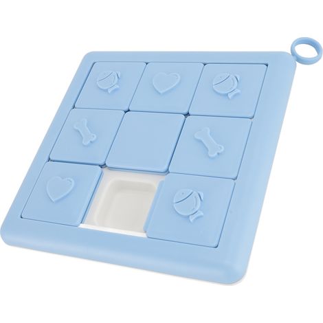 Gamelle mange-tout pour chien, jouet puzzle éducatif et interactif anti-stress, idéale pour l'entraînement et l'éducation canine (bleue). (1/5)