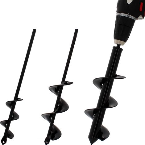 Set di 3 punte di trivella Ø 4, 6 e 8 cm per trapano e avvitatore - Lunghezza 30 cm