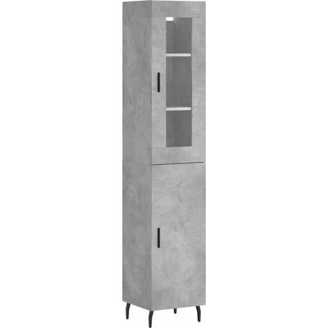 Credenza cassettiera mobile contenitore organizer cucina soggiorno salotto alto 345 x 34 x 180 cm legno ingegnerizzato grigio 020034278