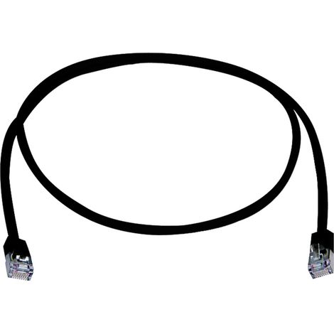Telegärtner 100008524 RJ45 Câble réseau, câble patch CAT 5e F/UTP 3.0 m noir ignifuge, avec manchon