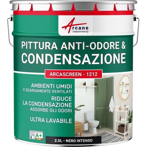 Pittura Termica Anticondensa e Antimuffa per Pareti Umide : ARCASCREEN - 1212 - 2,5 L Nero intenso RAL 9005 - ARCANE INDUSTRIES