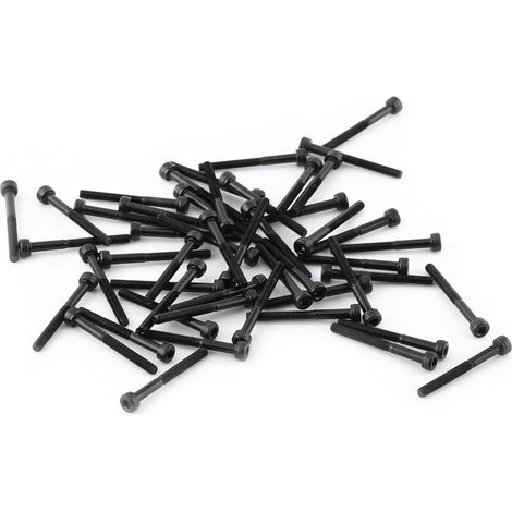 Kit de Assortiment Vis Boulon Tête Cylindrique Six Pans Creux en Acier Allié M3 x 4-50mm M330mm, Partiellement filetée-50pcs (1/5)