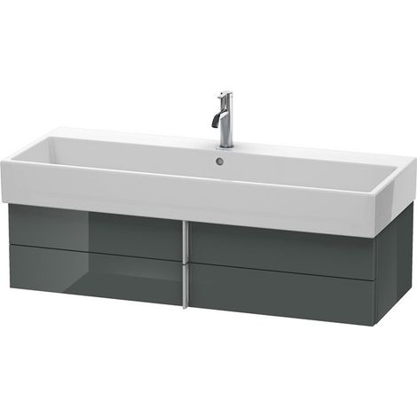 Mobiletto Duravit Vero Air Vanity a parete 118,4 x 43,1 cm, 2 cassetti, per Vero Air 235012, Colore (anteriore/corpo): Laccato lucido Grigio Dolomiti Grey - VA628903838