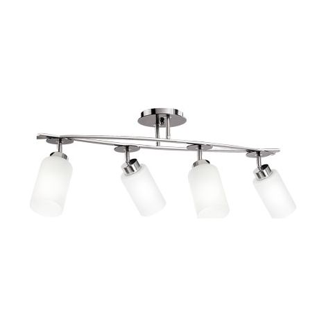 Plafonnier 4 lumières chrome verre Tokio E27 Luminex