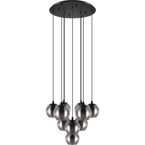 EGLO Hängeleuchte /10 E27 SCHWARZ/SW-TRANSP.'ARISCANI' (98654) (1/2)