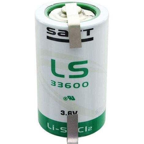 PILA LITIO TORCIA SAFT 3.6V 16.5AH LS33600 CON LAMELLE