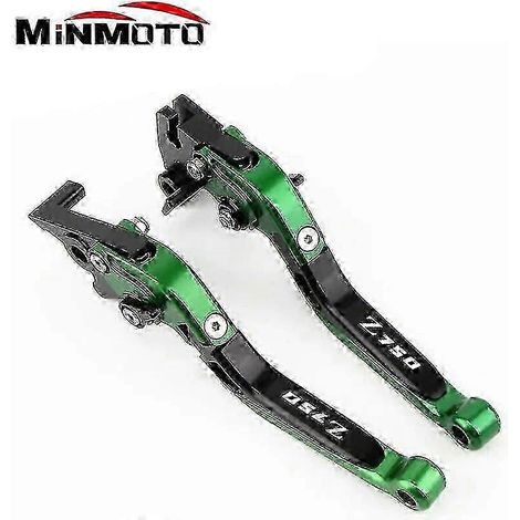 Leviers de frein et d'embrayage pliables et extensibles, compatibles avec la Kawasaki Z750 (2007-2012), logo Z750 vert (Q) (1/5)