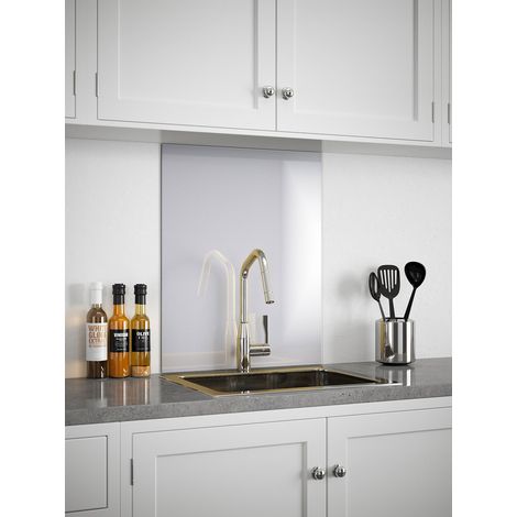 Splashback Platinum Glass Kitchen Backsplash 600mm x 750mm (1/3)