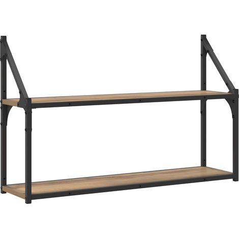 Wandregal Wandhalterung Artisan-Eiche 80 x 21 x 51 cm Metall PB vidaXL (1/5)