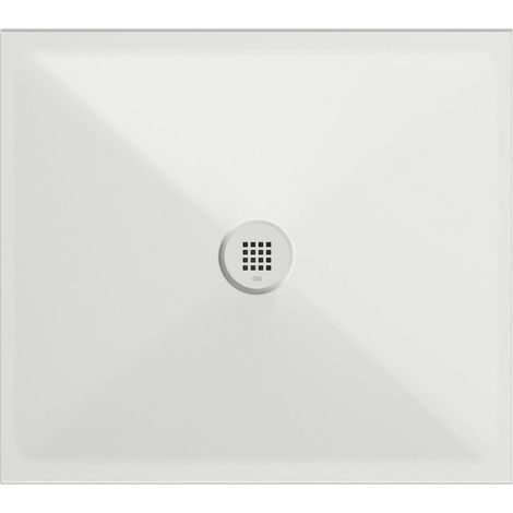 Receveur de douche rectangulaire en céramique 90x80x2cm, blanc mat