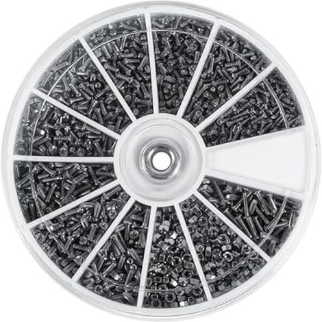 Kit de Vis Précision 600 Pièces, 12 Tailles M1 M1.2 M1.4 M1.6
