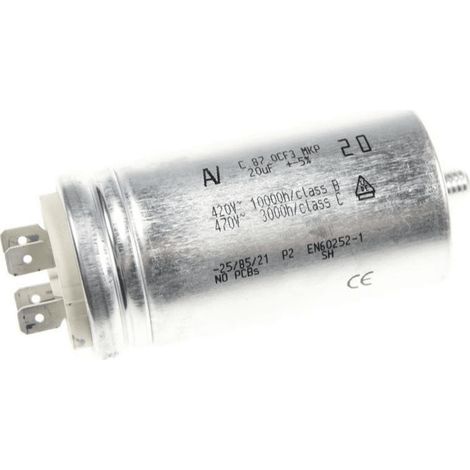 Condensateur 20μF pour sèche-linge – Technologie de démarrage – Longueur 80mm – Compatible BEKO DPU7360X – 2807962400 (1/3)