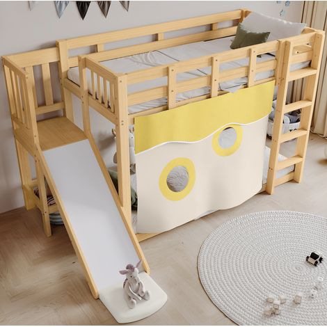 Cama Litera 90x200 Cm Estructura Madera Natural (1/5)