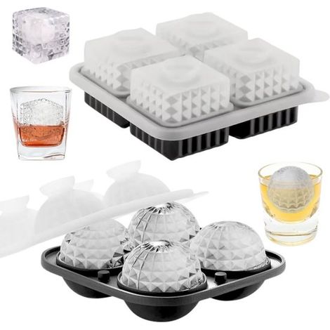 Silikon-Eiswürfelform – 2er-Set – BPA-freie Eiswürfelform – Große Eiswürfelform für Whisky, Cocktails, Säfte und Smoothies (1/5)