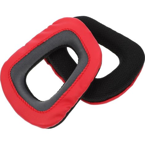Coussinets d'oreille pour Casque Audio G930 G430 en Mousse Solide et Tissu Mesh Polyester Rouge, Confortables à Porter et Améliorant Les Basses pour Gamers (1/5)