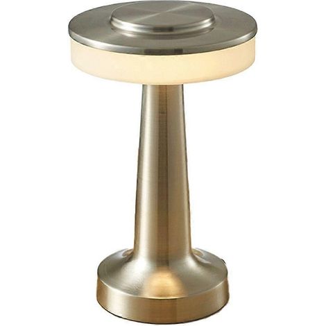 Lampe de table tactile LED rechargeable, lampe de table à manger, lampe de bar, petite lampe de nuit d'extérieur, lampe de table décorative, argent (1/4)