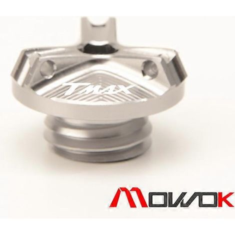 Bouchon de vis de remplissage d'huile MOWOK en alliage d'aluminium modifié pour Yamaha TMAX530 (12-23 ans) (impression titane TMAX) (1/5)
