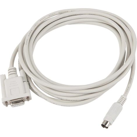 Câble de téléchargement Mini DIN RS232 DB9P vers 8P blanc 2,5 m pour automate programmable -EH-- (1/5)