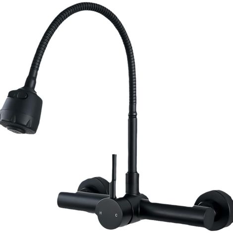 Robinet de cuisine en acier inoxydable 304, robinet d'eau chaude et froide, rotation à 360 degrés.